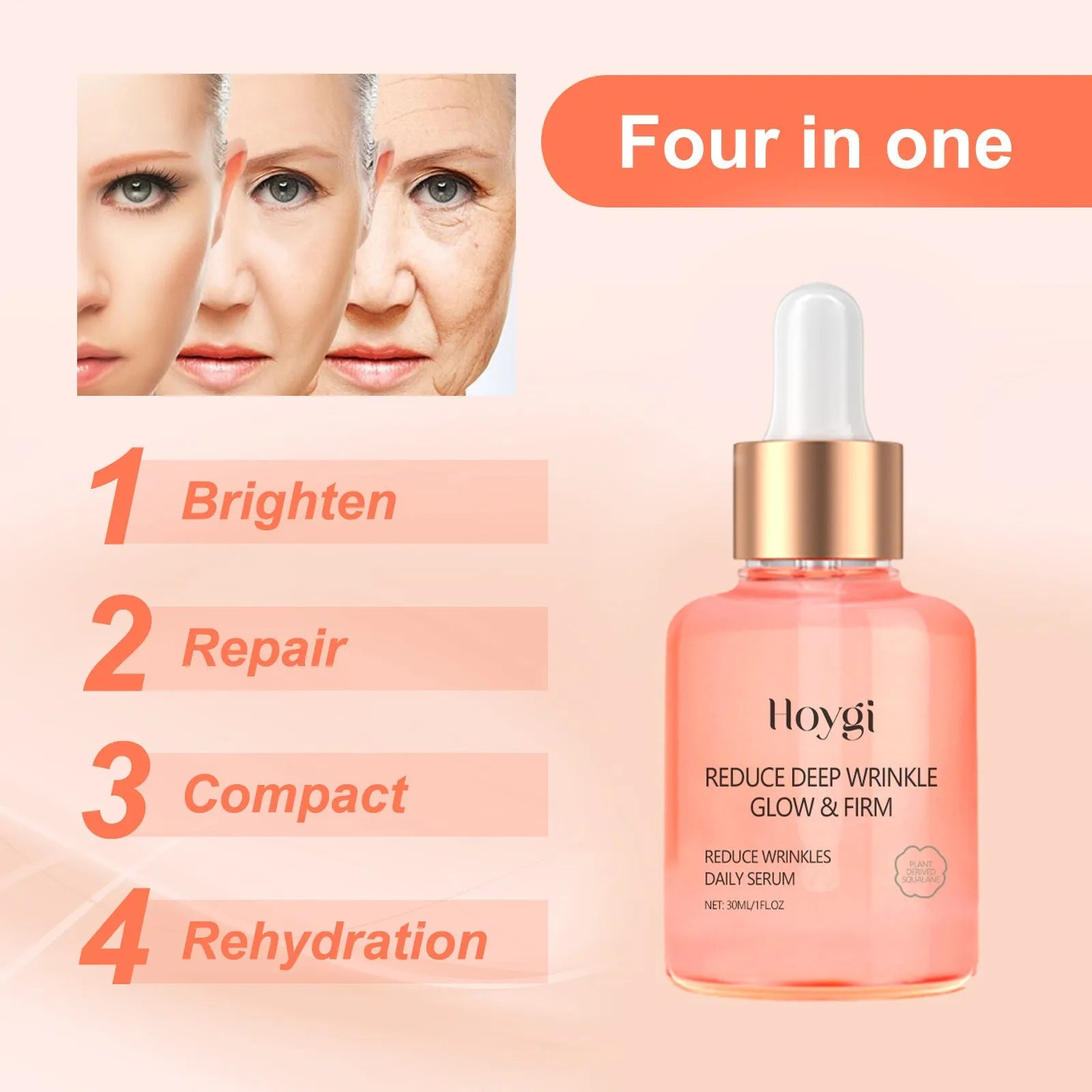 30ml rose essential oil bottle for facial skincare with brightening and firming properties