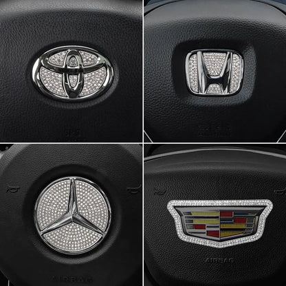 Zinc alloy diamond decorative sticker for Toyota steering wheel centre cap labelling