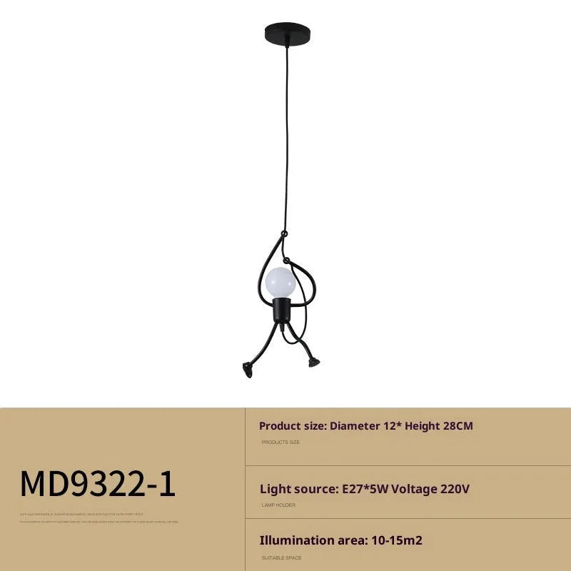 Small iron chandelier pendant light in modern simplicity style for restaurant cafe and clothing store decoration