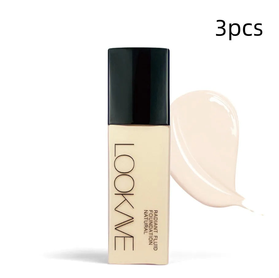 LOOKAVE Matte Liquid Foundation bottle, 21g net content, shown in ivory white shade.