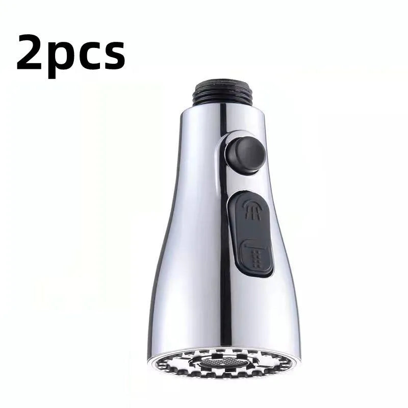 Universal pressurised kitchen faucet sprayer with 360-degree rotating head in matte black finish