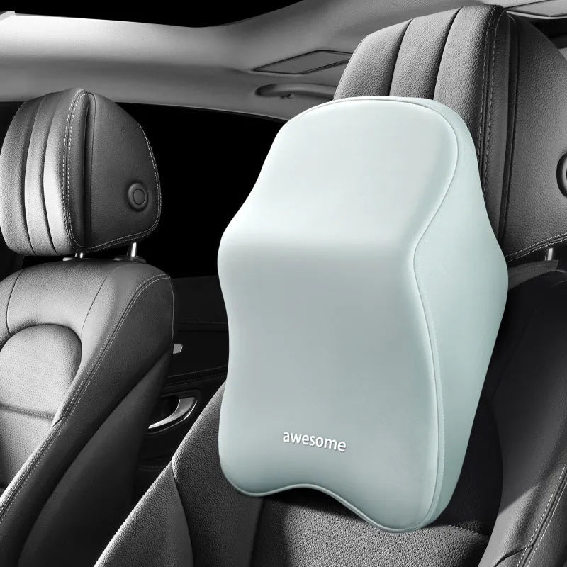 Car lumbar support pillow with memory foam filler in geometry pattern design