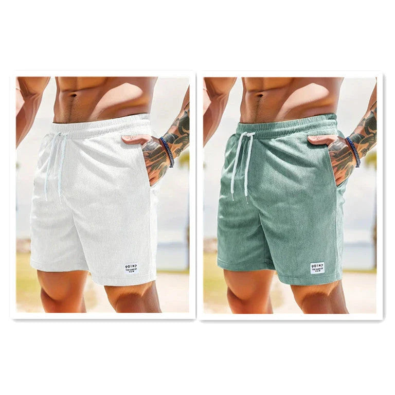 Comfortable corduroy drawstring shorts in a variety of stylish colors, perfect for casual summer wear.