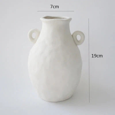 Minimalist ceramic vase set for modern home decor with rough texture