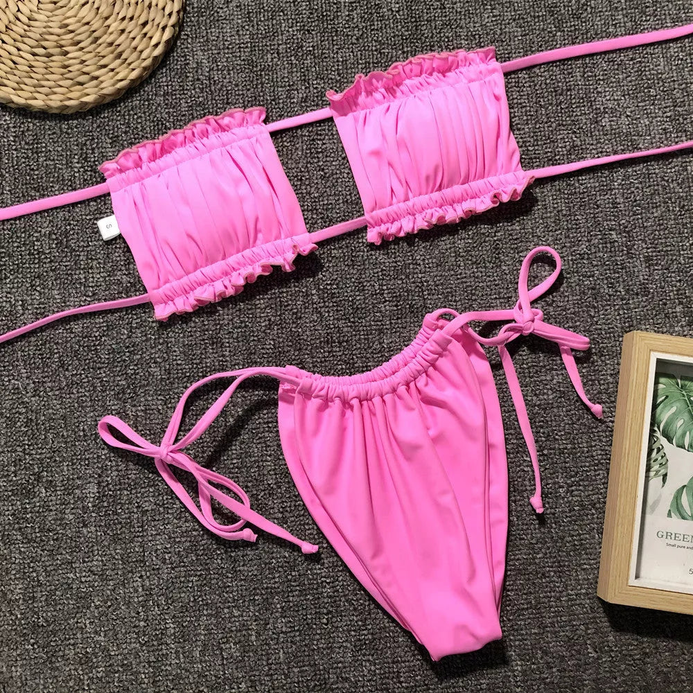 Costa Rica Bandeau Bikini Set in various colors and sizes