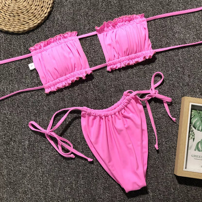 Costa Rica Bandeau Bikini Set in various colors and sizes