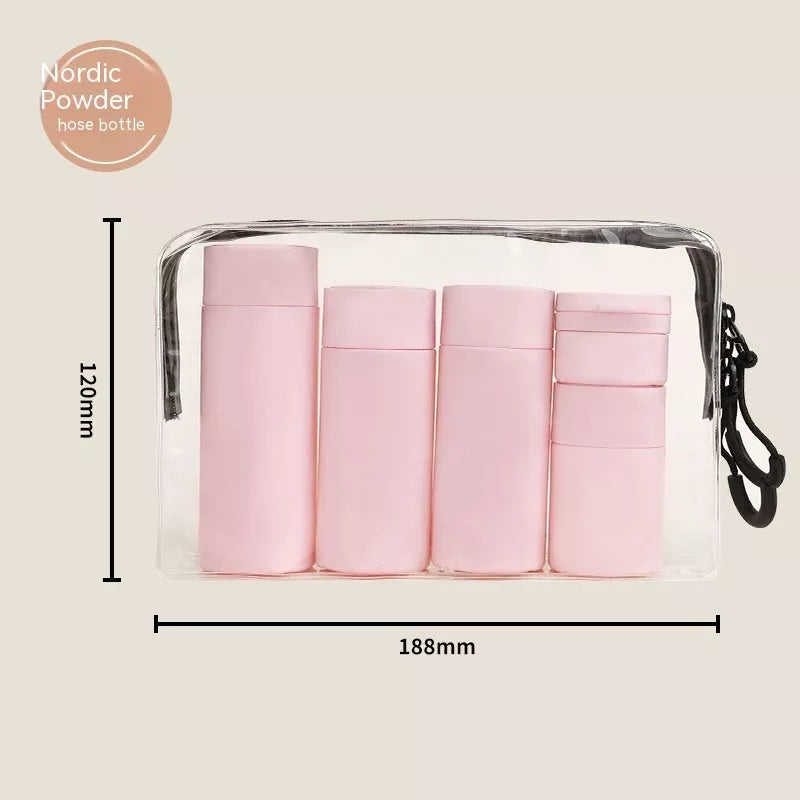 Travel Portable Filling Set Lotion Bottle in acrylic/PMMA, available in white, pink, gray, and green