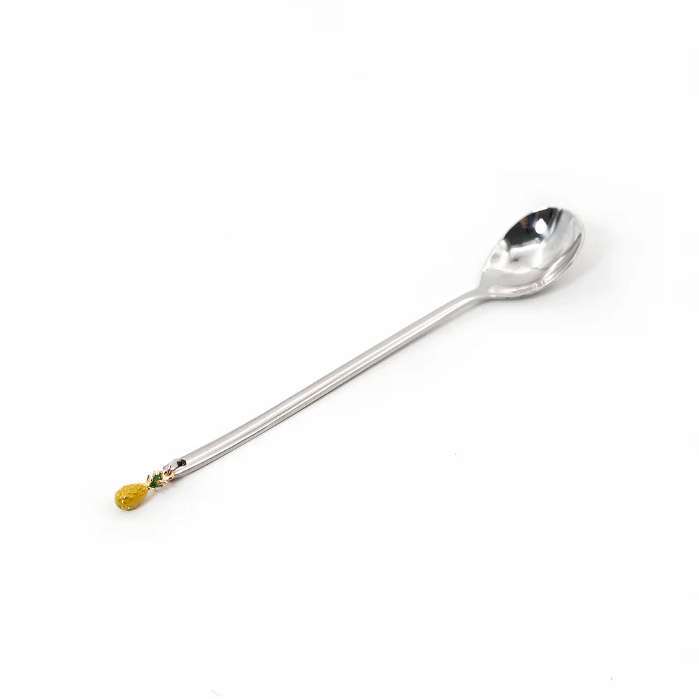 Christmas serving spoon in stainless steel with silver finish measuring 135mm length
