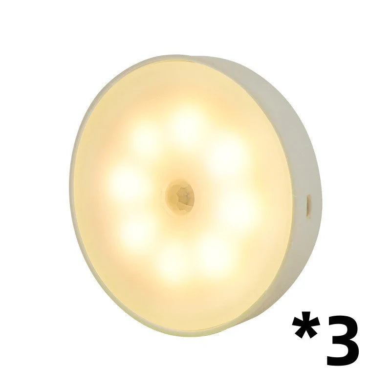 USB-powered motion-activated LED puck lights for cabinets, closets, and other small spaces