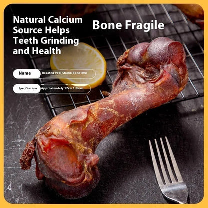 Pet molar rod dental chew for dogs in three sizes with high-calcium formulation and roasted ox bone flavour
