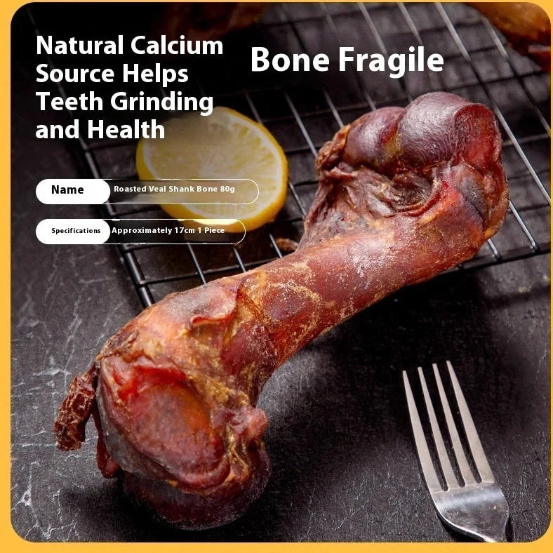 Puppy molar rod with textured surface for teeth cleaning and calcium supplementation