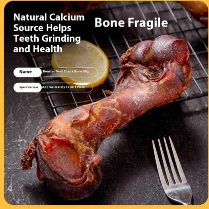 Puppy molar rod with textured surface for teeth cleaning and calcium supplementation