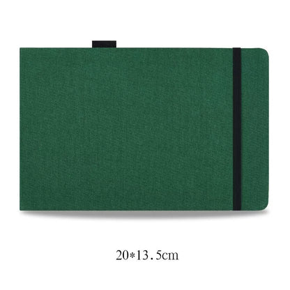 Handmade watercolor book with cotton and linen cover, 25% cotton paper, 20x13.5cm