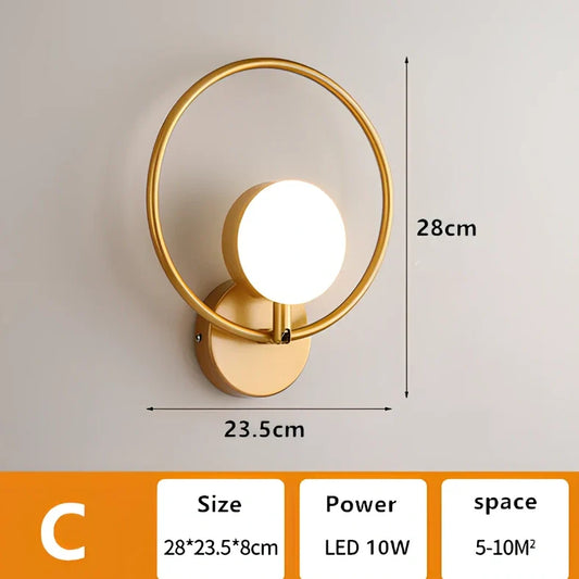 Modern iron wall lamp with minimalist design for living room background lighting