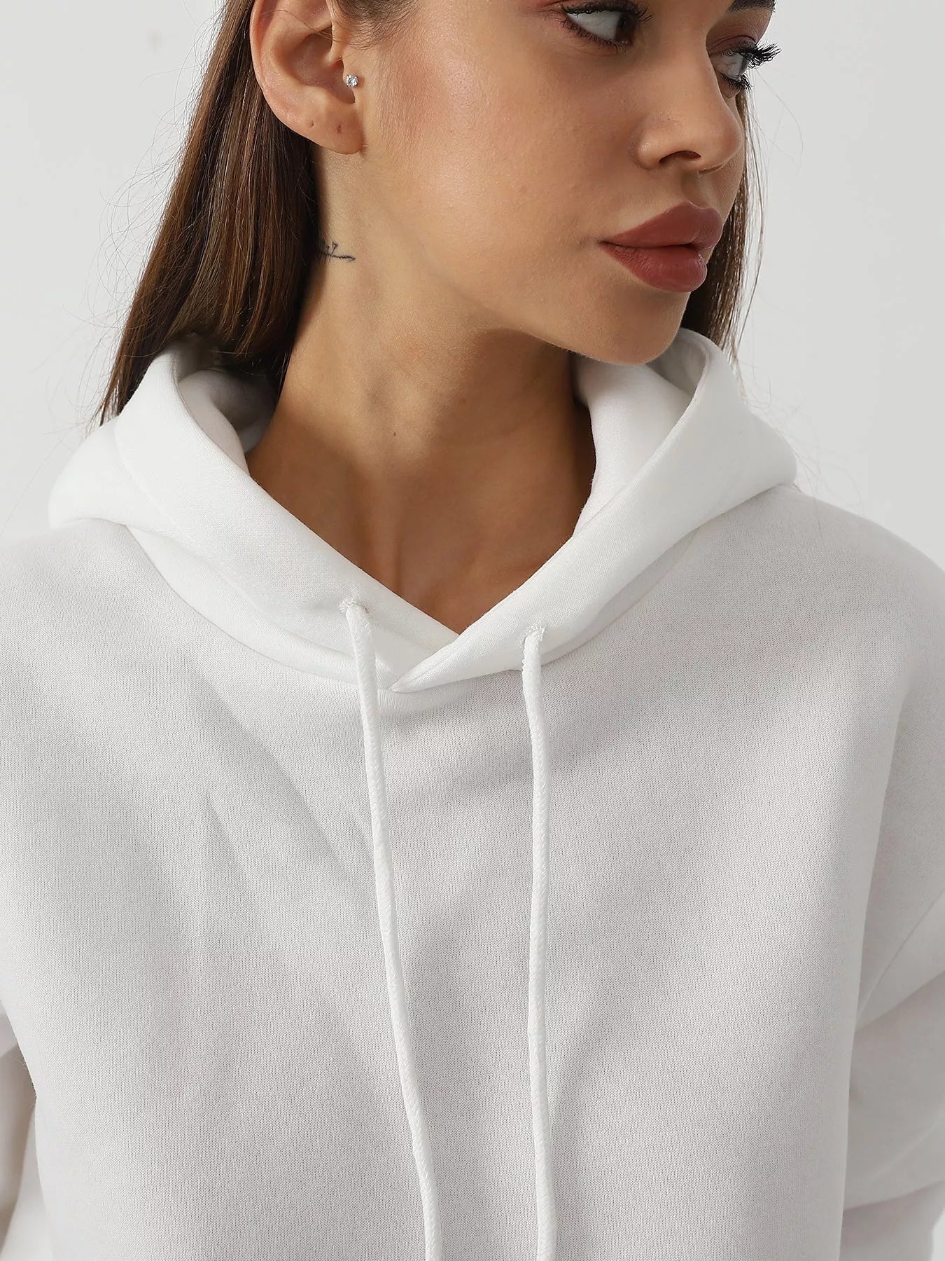 Women's casual long sleeved sweatshirt set in solid colors