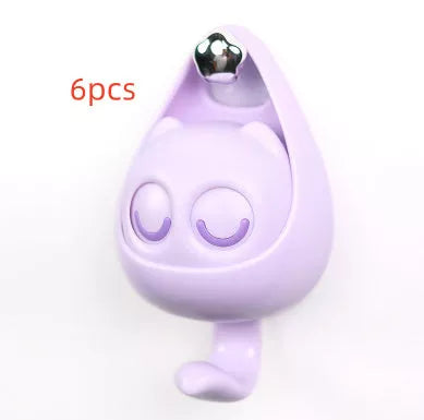 Interactive blink cat coat hook in six colors, perfect for home decor and organization