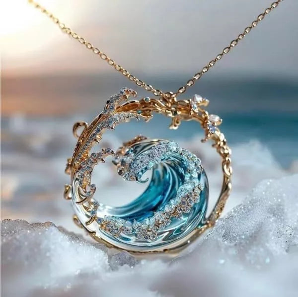 Ocean Theme Adjustable HAILANG Necklace with copper pendant and adjustable chain