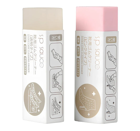 Shoes cleaning eraser measuring 7x2.5x1.5cm for physical decontamination of leather footwear