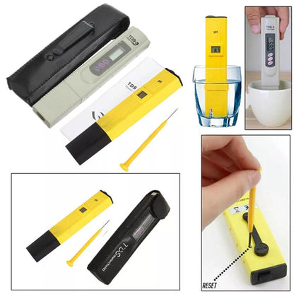 Compact grey yellow PH tester pen for accurate water quality measurement