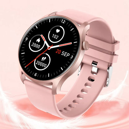 Bluetooth smart watch with heart rate monitor on a silicone strap, showing a 1.3-inch colour display.