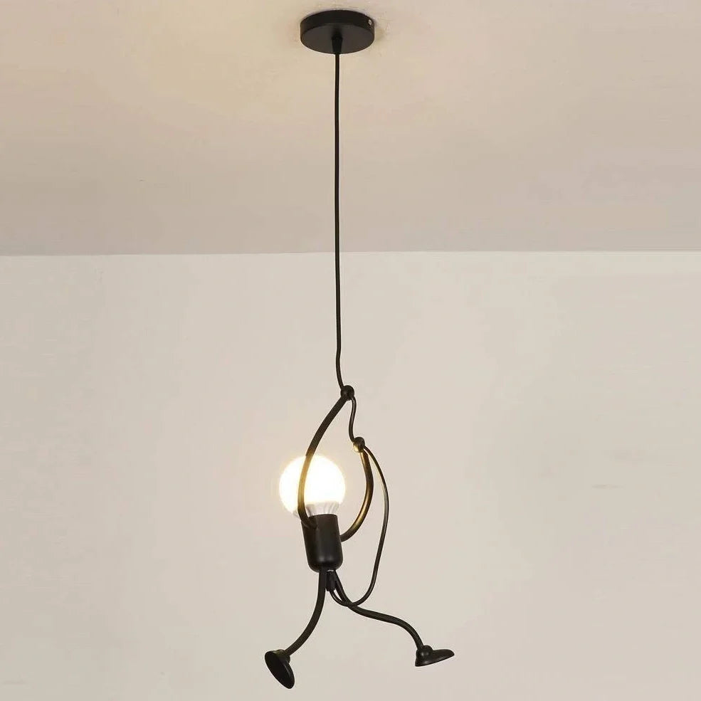 Black iron adjustable chandelier with 140cm height and three head lighting configurations