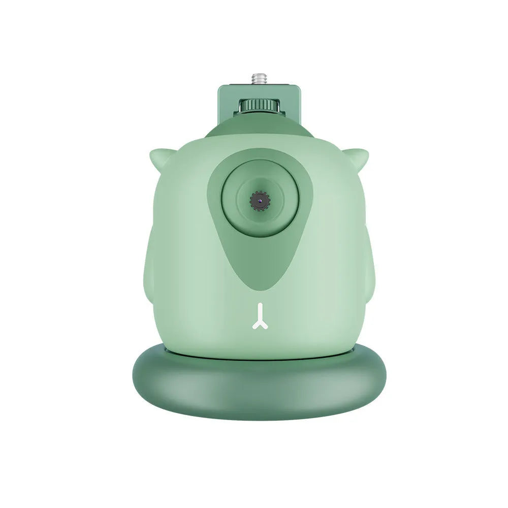 360 rotation intelligent follow-up gimbal with AI face recognition, dark green colour, showing built-in camera and 1/4 adapter