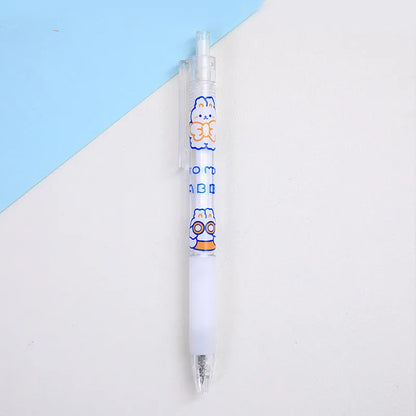 Cute Cream Bear press pen knife set showing six designs: Orange Bear, Doll Bear, Gourmet Bear, Bowtie Rabbit, Bag Rabbit, Winged Rabbit, Rabbit Bear