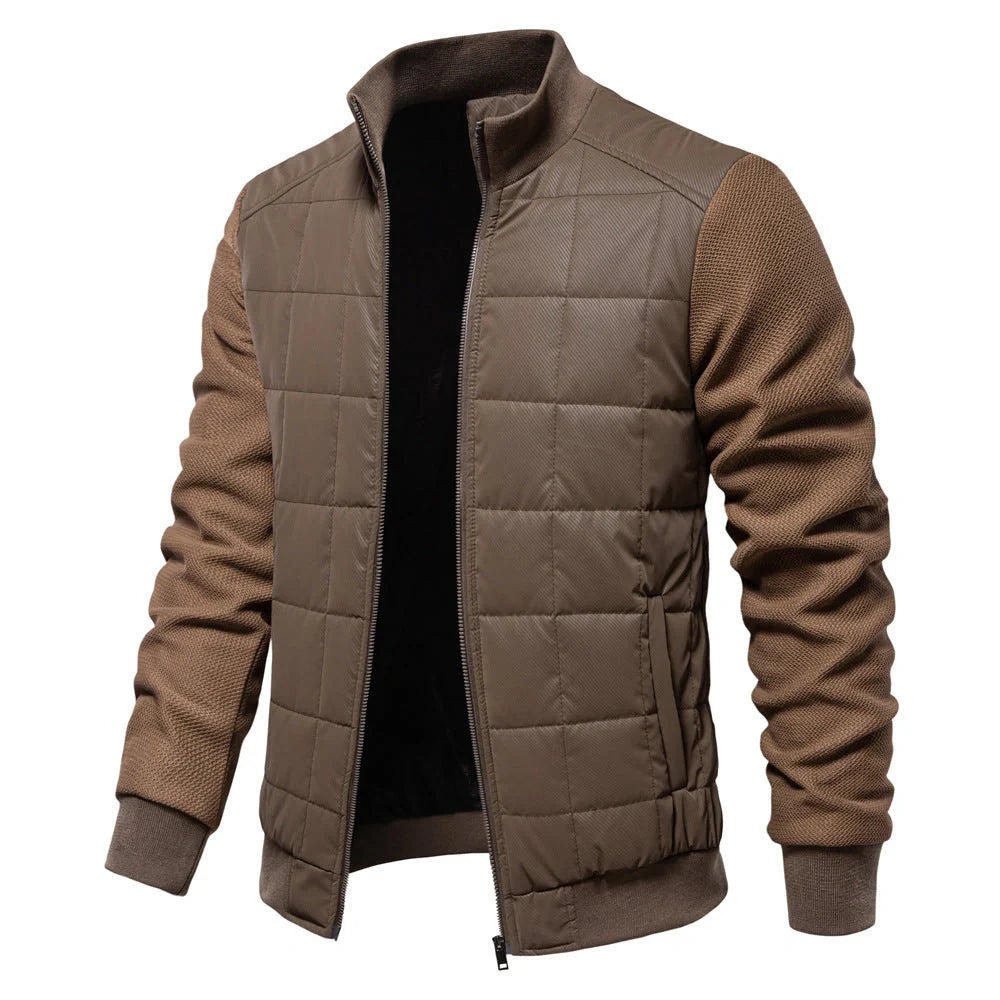 Men's stylish winter stand collar zipper jacket in various colors