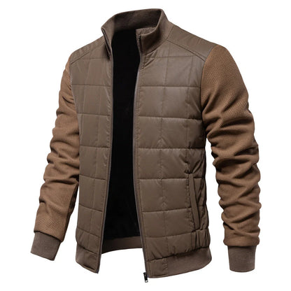 Men's stylish winter stand collar zipper jacket in various colors