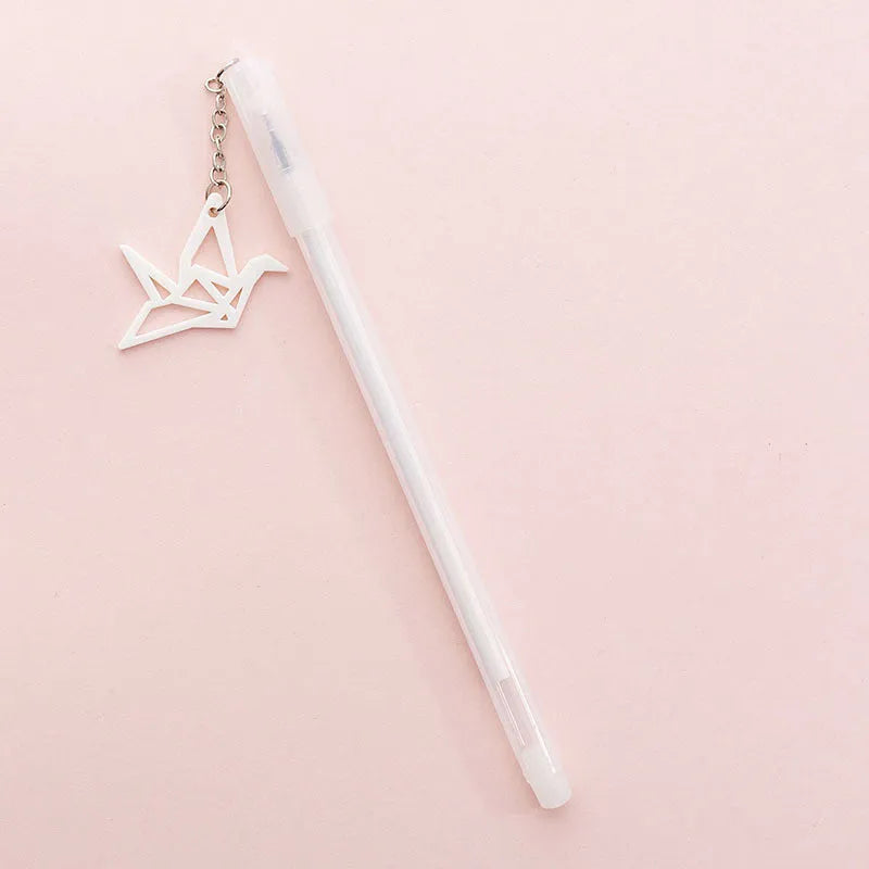 Decorative gel pen with rabbit pendant charm and 0.38mm fine tip