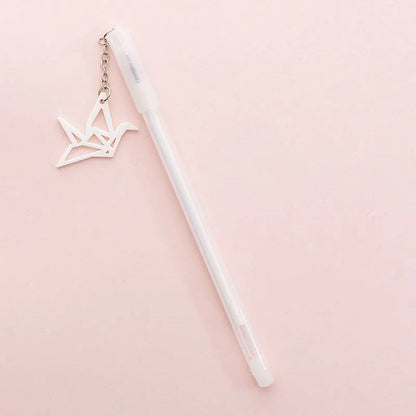 Decorative gel pen with rabbit pendant charm and 0.38mm fine tip