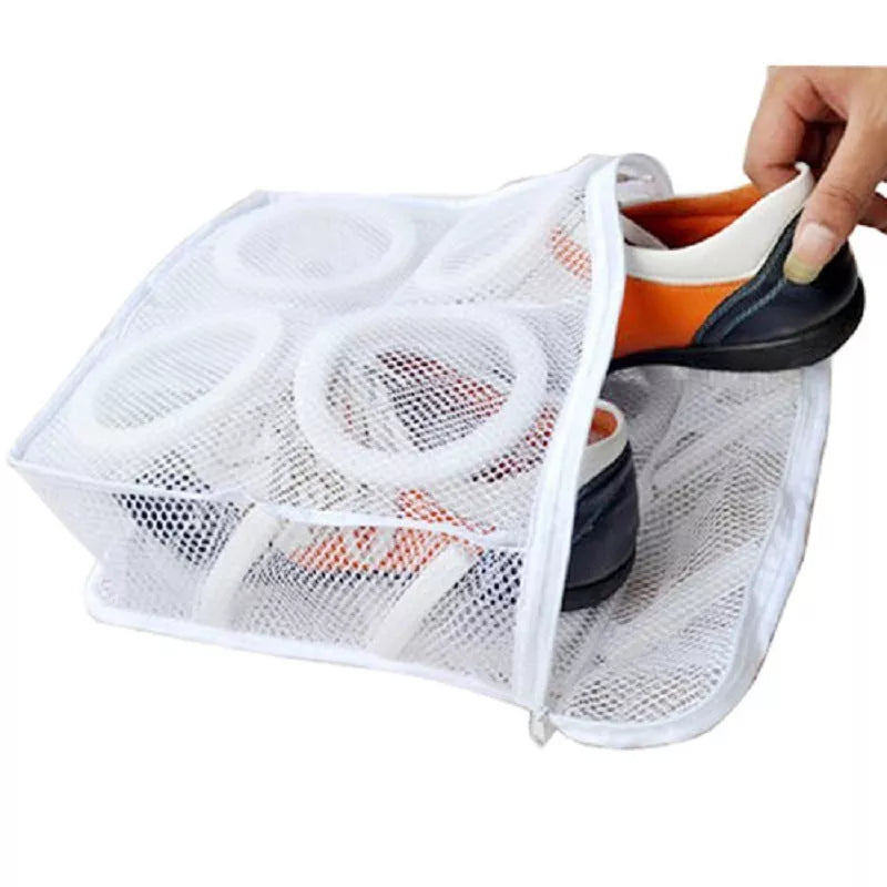 Machine Wash Shoes Magic Protective Mesh Bag in various colors for safe shoe cleaning