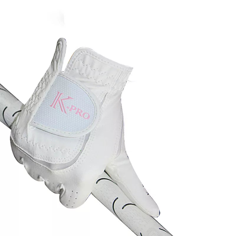 Women's microfiber golf gloves with anti-skid grip and breathable fabric