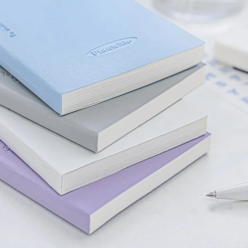 A5 embossed meter book with paper cover showing five colour options: white, purple, blue, grey, and protective cover