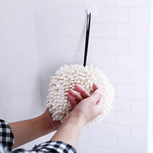 Premium Nordic Microfiber Hand Towel in white color, featuring a soft and absorbent design for travel and home use
