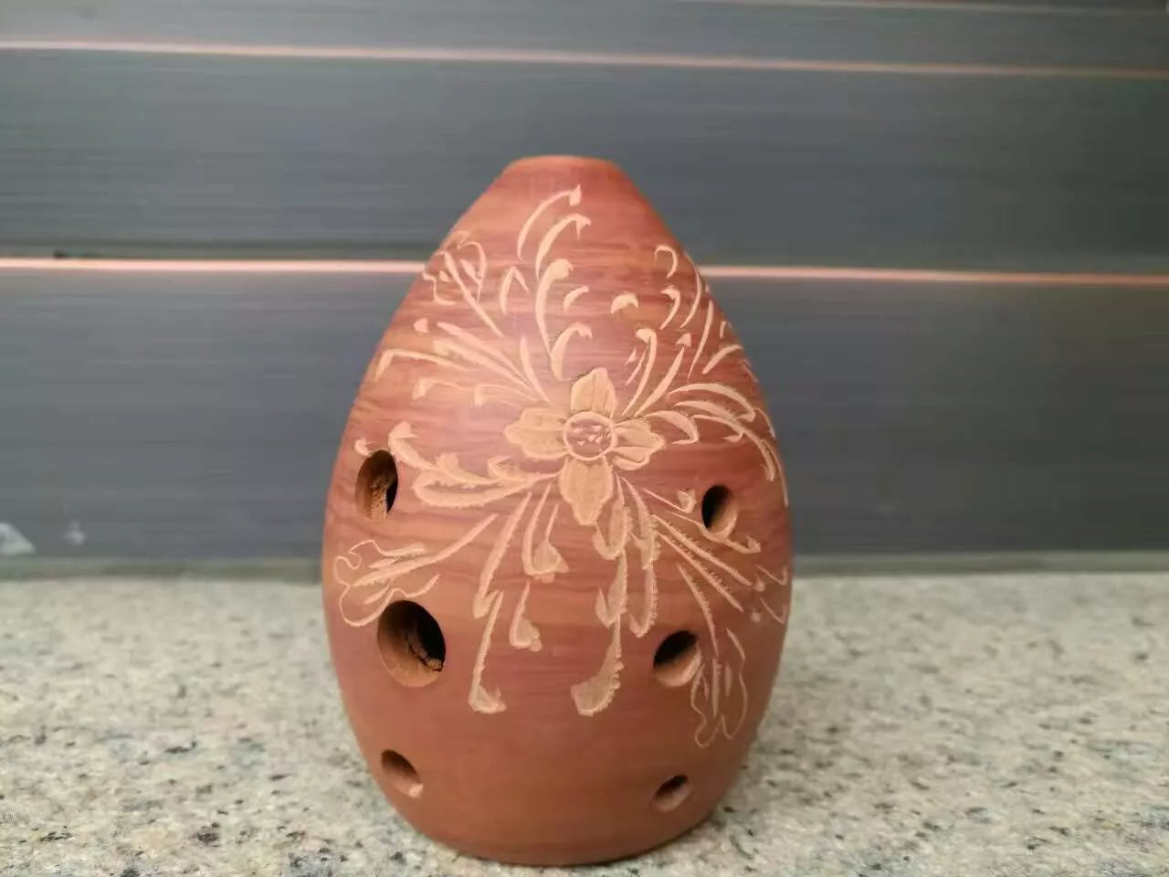 Seven Star Ancient Xun Musical Instrument with eight holes and pear shape in various colors