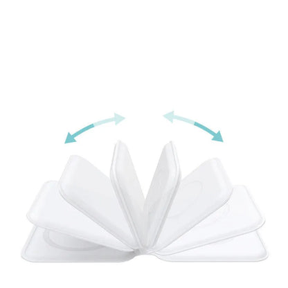 White foldable magnetic wireless charger showing dual charging surfaces and 180° folding mechanism