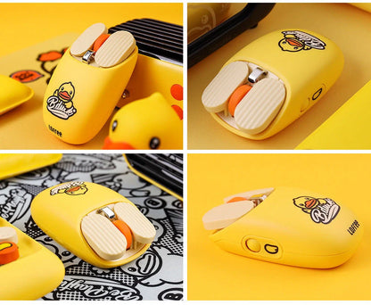Little Yellow Duck Bluetooth Mouse Keyboard set in bright yellow with compact design