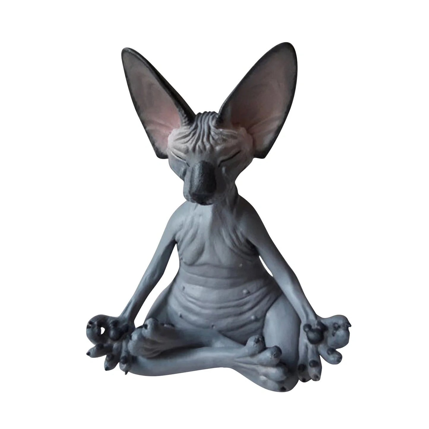 Handcrafted resin Sphinx cat in yoga pose decoration