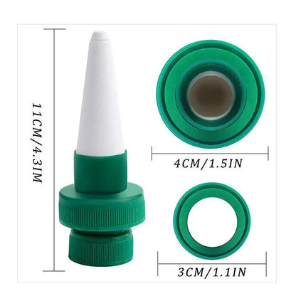 Green ceramic automatic watering dripper device for garden irrigation with cola bottles