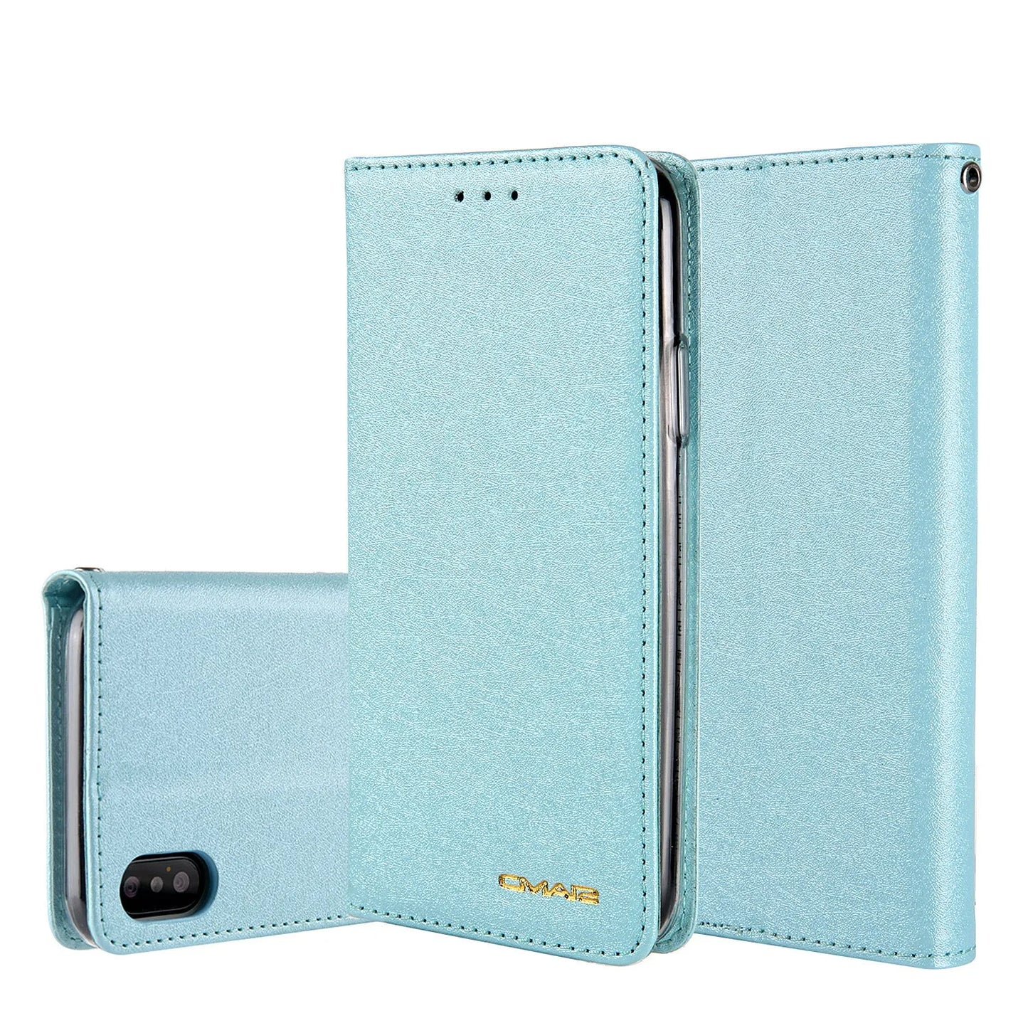 PU leather flip phone case with card slots for iPhone in multiple colour options