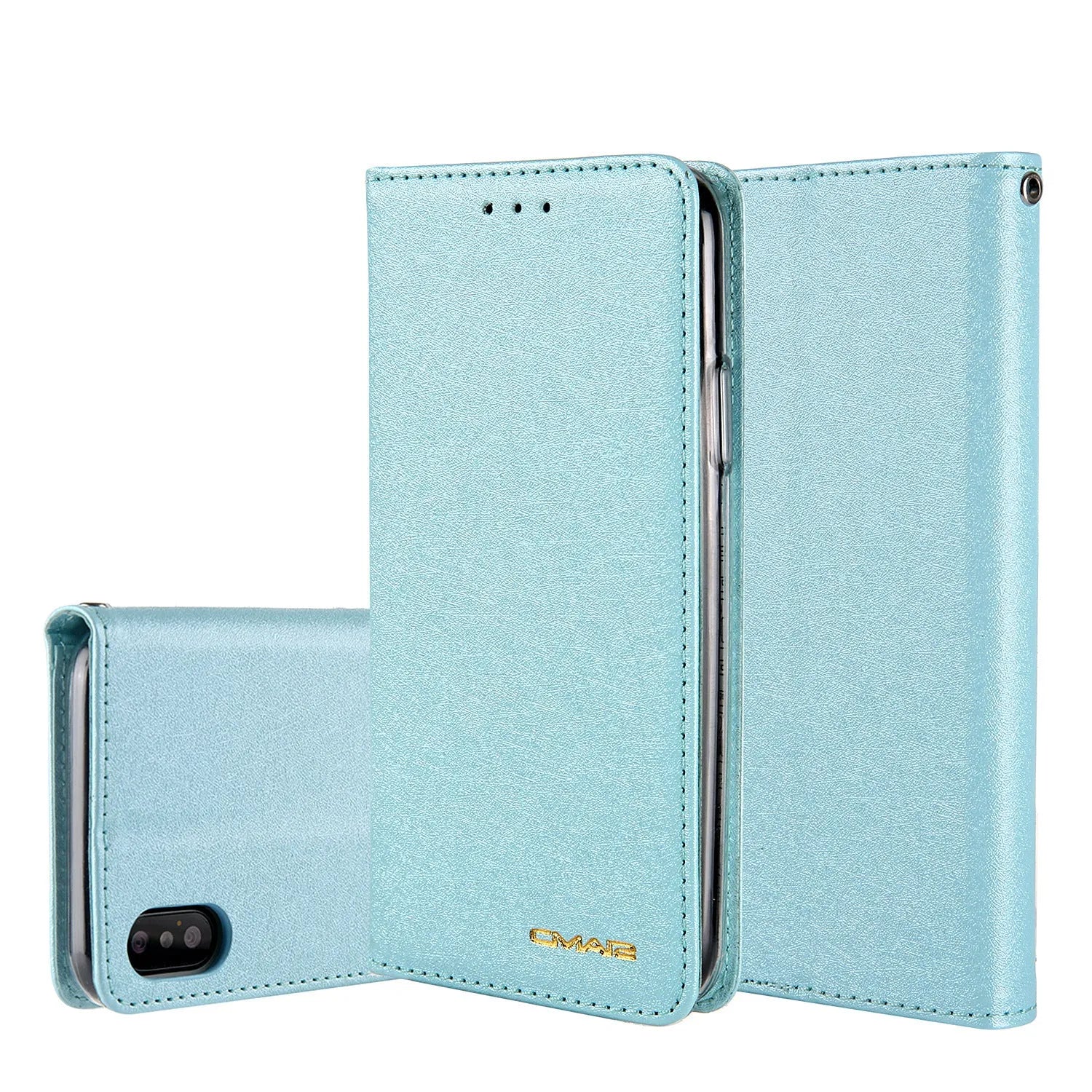 PU leather flip phone case with card slots for iPhone in multiple colour options