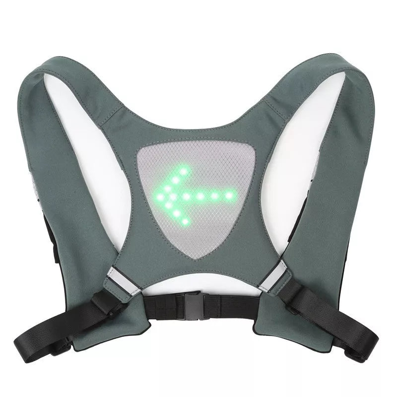 Wireless remote control LED luminous vest in yellow and grey for nighttime safety