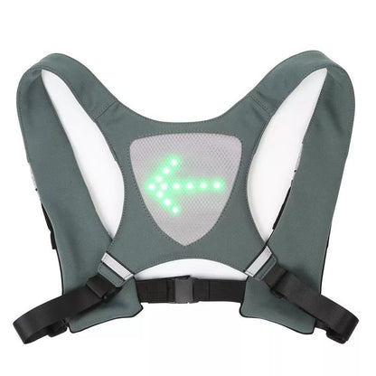 Wireless remote control LED luminous vest in yellow and grey for nighttime safety