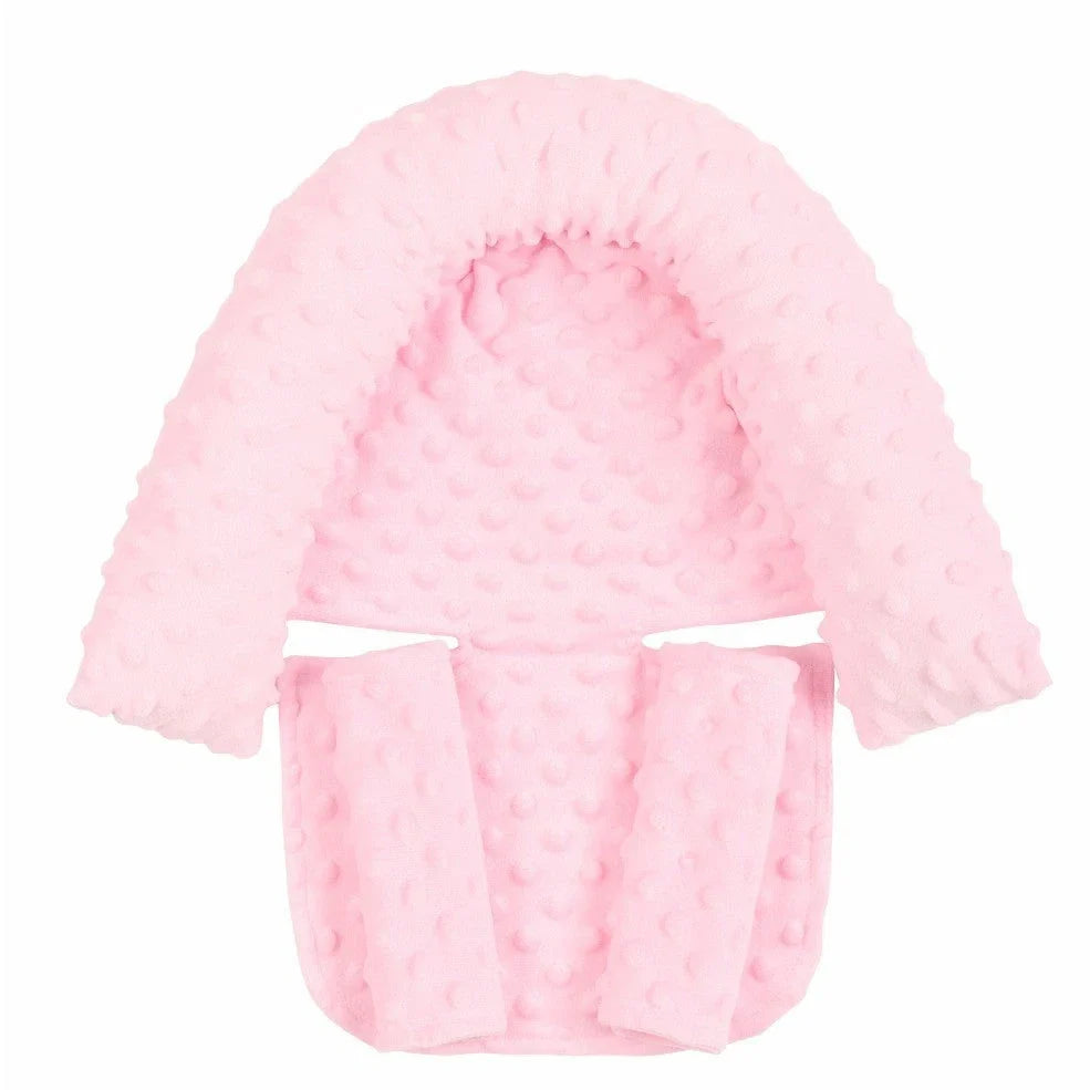 Babies' shaping headrest pillow in white with two grey belts, 170g polyester and PP Cotton for newborn head support