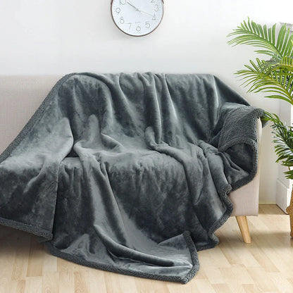 Cozy pet blanket made from soft flannel, wool, and sherpa in various colors and sizes