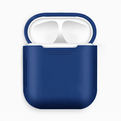 Silicone shockproof protective case for Apple AirPods in various colours with anti-lost rope.