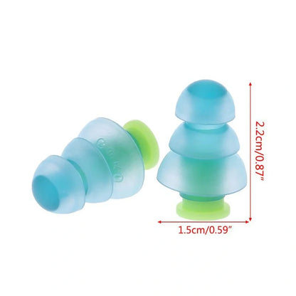 Light blue silicone anti-noise travel earplugs for noise reduction and hearing protection