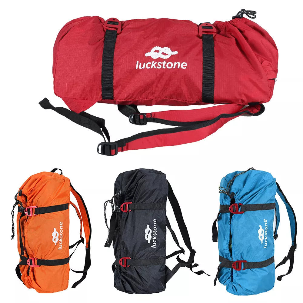 Outdoor climbing double shoulder rope bag in various colors