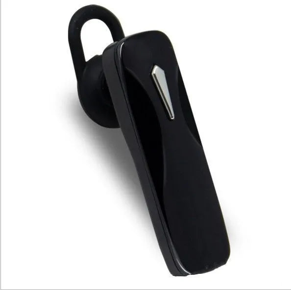 M163 black and white car Bluetooth stereo headset with control buttons for calls and music.